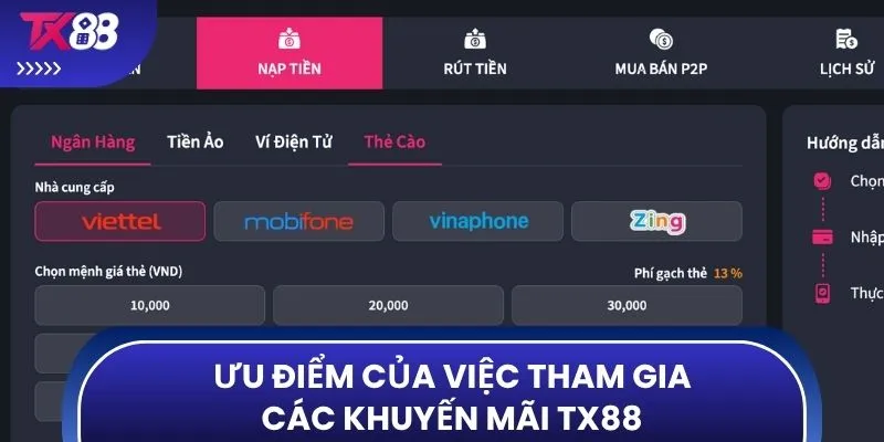 Ưu điểm của việc tham gia các khuyến mãi TX88